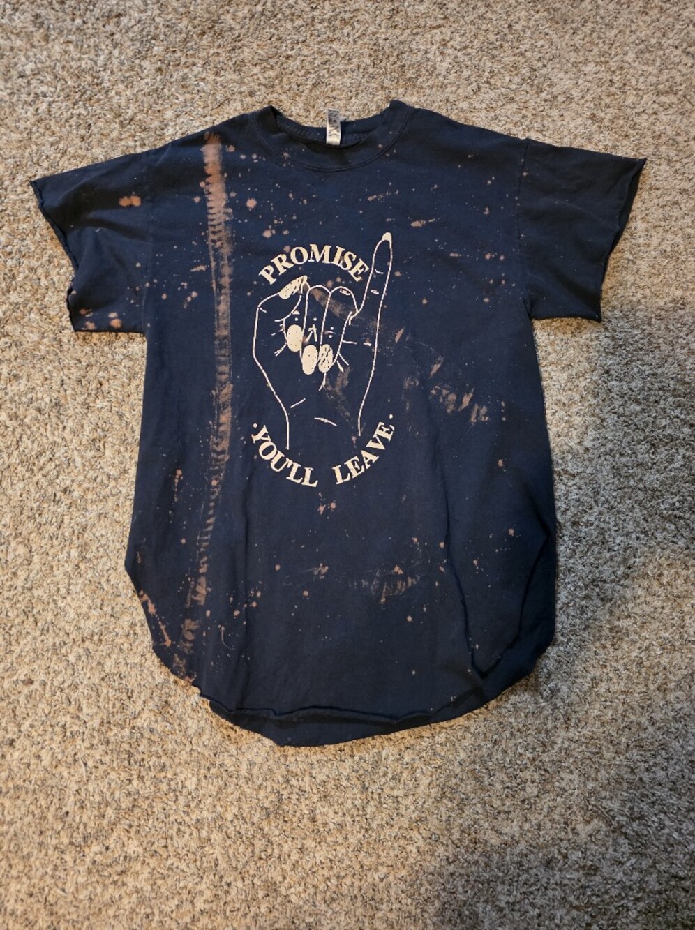 Graphic Bleach-Splatter Tee with Hand Illustration